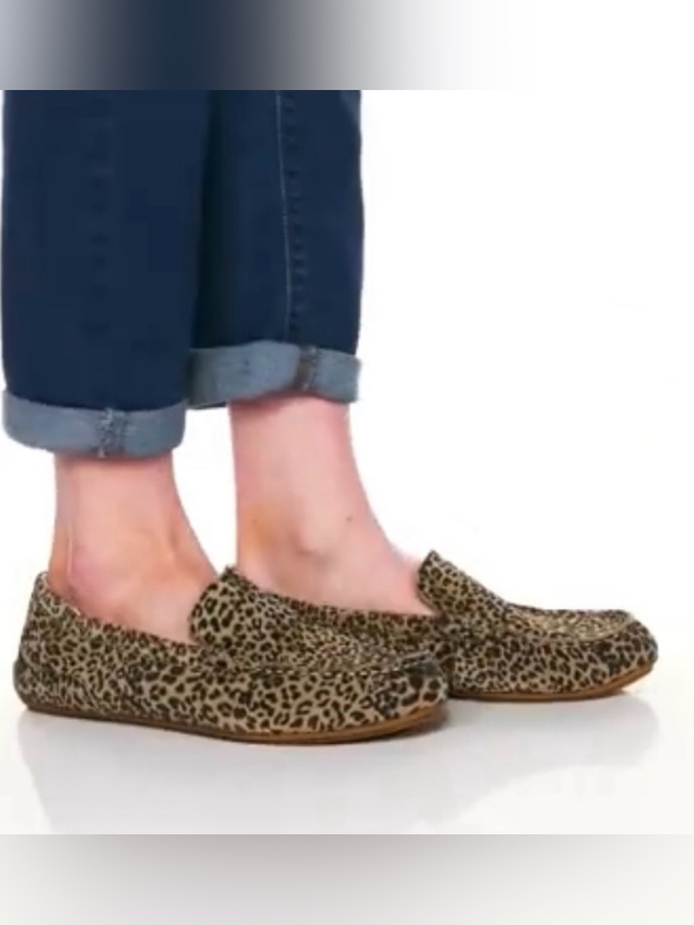 Hush Puppies Cora Leopard Print Suede Stretch Loafers Comfort Office wear 9.5